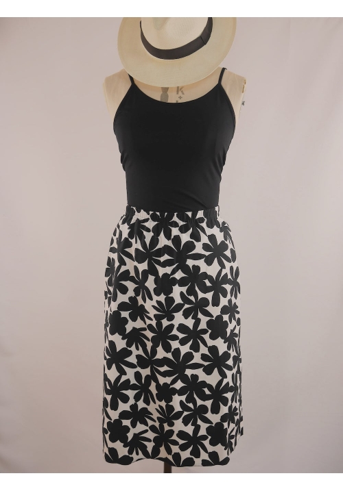 Retro Daisy Print Skirt